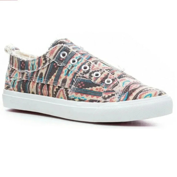 s-l400.jpg New Corkys Babalu Pink Aztec Slip-On Tennis Shoes